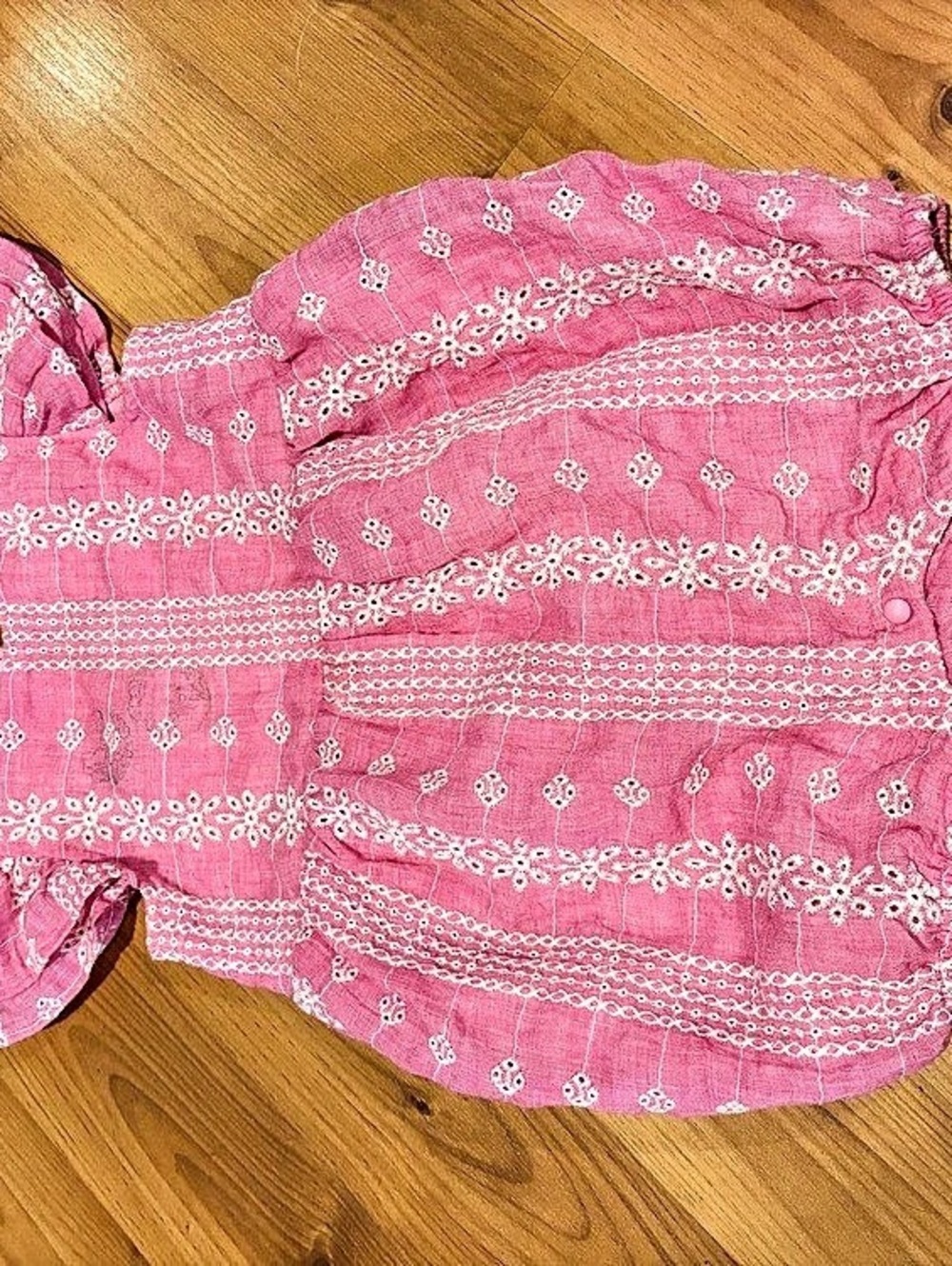 mabel + honey Floral Pink Baby Romper 18 months Like New